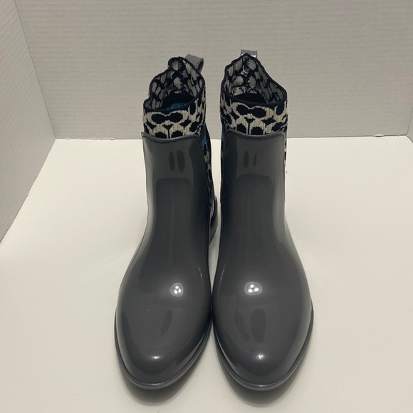 Coach Women's Rivington Logo Ankle Rain Bootie with Monogram size 8 - Picture 1 of 8